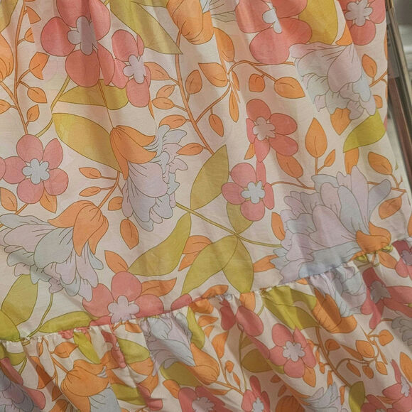 J. Marie XS Floral Long Sleeve Ruffle Tiered Babydoll Maxi Dress 70’s Size Small - Picture 12 of 13